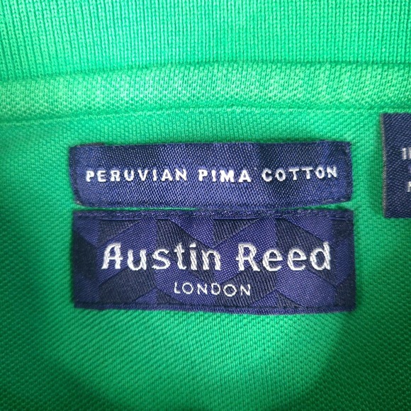 Austin Reed Polo Shirt Mens XL Green Peruvian Pima Cotton Short Sleeve - Picture 5 of 13